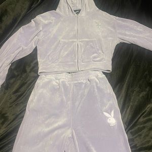 LAVENDER PURPLE PLAYBOY TRACKSUIT SET